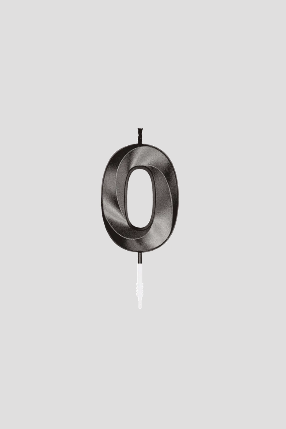 0 Jaar Kaars Zwart Metallic 6cm