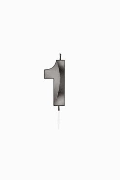 1 Jaar Kaars Zwart Metallic 6cm