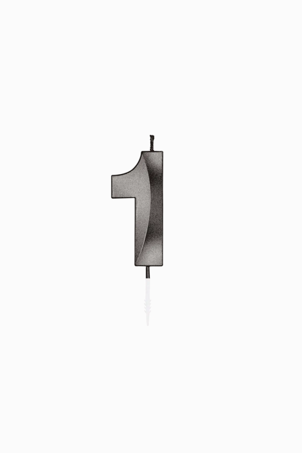 1 Jaar Kaars Zwart Metallic 6cm