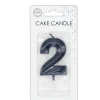 2 Jaar Kaars Zwart Metallic 6cm