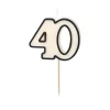 40 Jaar Kaars Zwart Wit 5,5cm