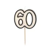 60 Jaar Kaars Zwart Wit 5,5cm