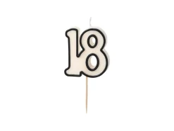19 Jaar Kaars Zwart Wit 5,5cm