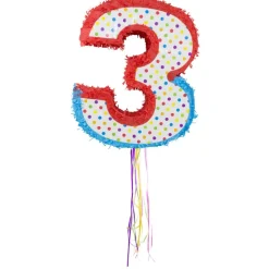 3 Jaar Pinata Gekleurd 49cm