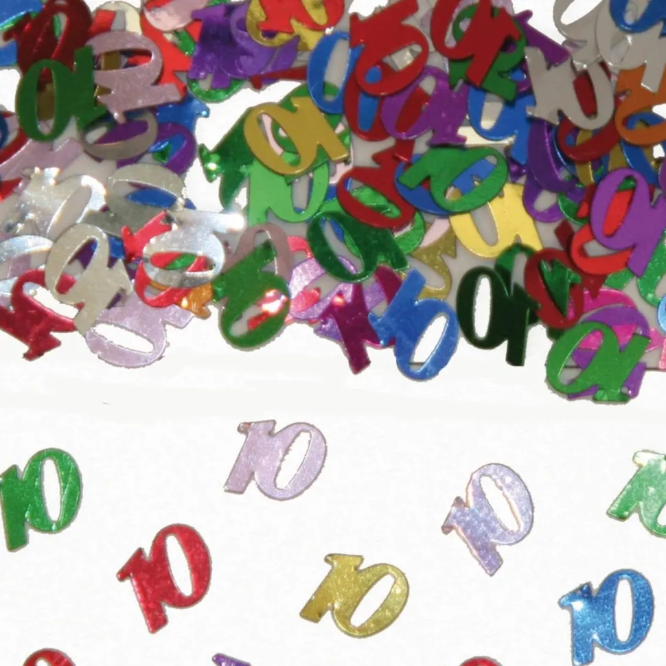 10 Jaar Tafelconfetti Gekleurd 14gr