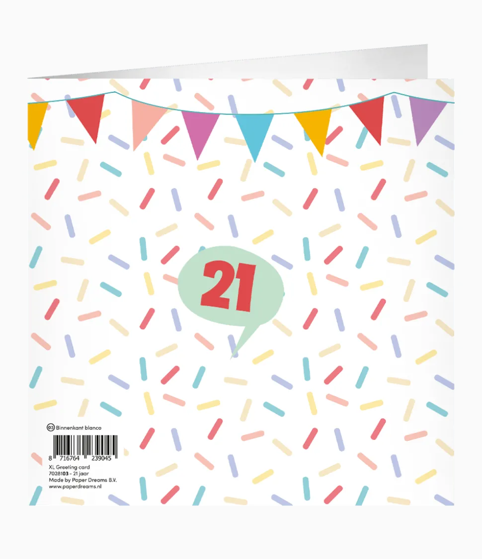 21 Jaar Wenskaart 23cm