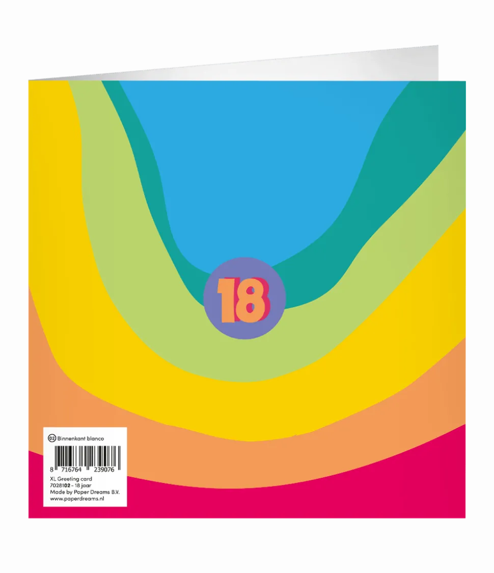 18 Jaar Wenskaart 23cm