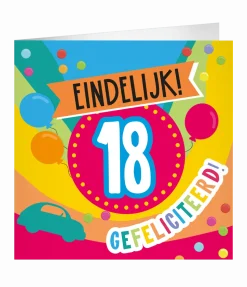 18 Jaar Wenskaart 23cm