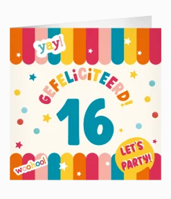 16 Jaar Wenskaart 23cm