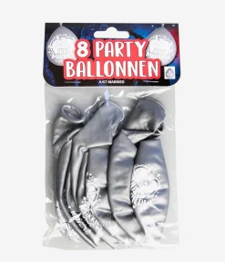 Just Married Ballonnen Zilver 30cm 8st