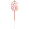Kaars Cijfer 6 Rose Goud Metallic 15cm