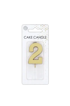2 Kaars Goud Metallic 4,5cm