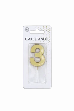 3 Kaars Goud Metallic 4,5cm