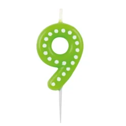 9 Kaars Groen Stippen 6,5cm