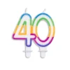 Kaars 40 Jaar Gekleurd 7cm