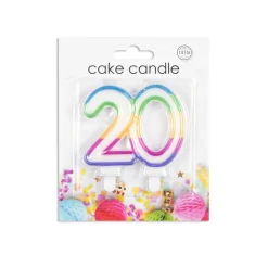 Kaars 20 Jaar Gekleurd 7cm