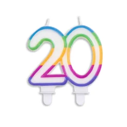 Kaars 20 Jaar Gekleurd 7cm