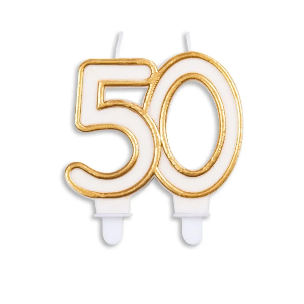 Kaars 50 Jaar Goud 7cm