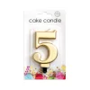 Kaars 5 Jaar Goud Metallic 8cm