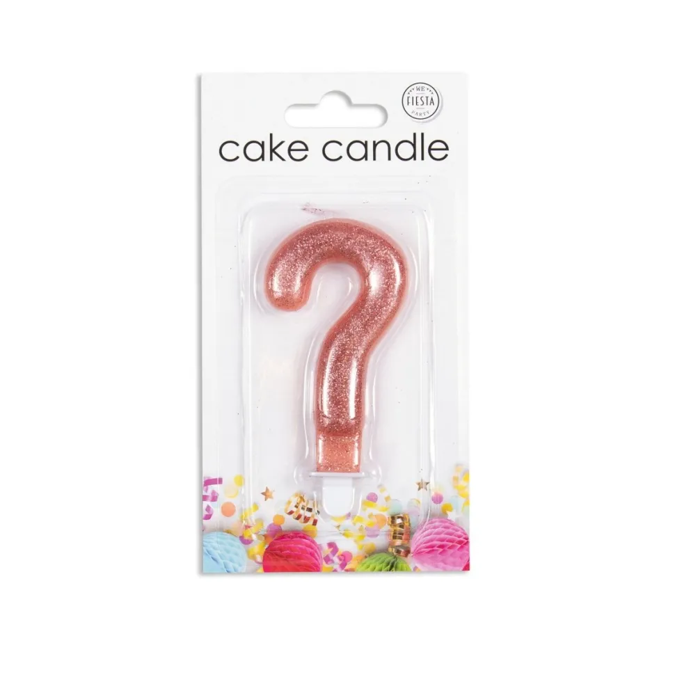 Kaars ? Jaar Rose Goud Glitter 7cm