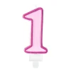 Kaars 1 Jaar Roze 7cm