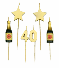 Kaarsjes 40 Jaar Champagne 17,5cm
