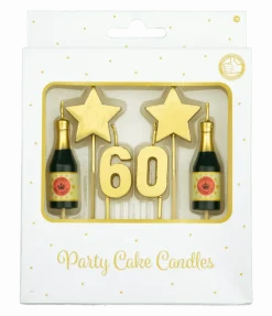 Kaarsjes 60 Jaar Champagne 17,5cm
