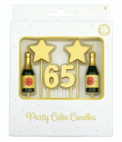 Kaarsjes 65 Jaar Champagne 17,5cm
