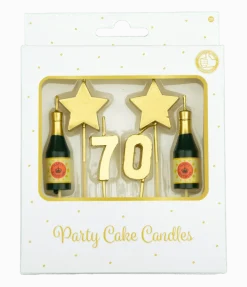 Kaarsjes 70 Jaar Champagne 17,5cm