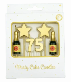 Kaarsjes 75 Jaar Champagne 17,5cm