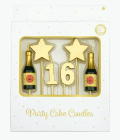 Kaarsjes 16 Jaar Champagne 17,5cm