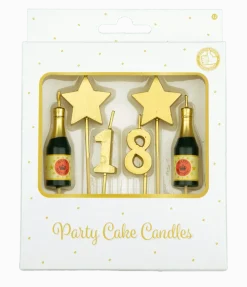 Kaarsjes 18 Jaar Champagne 17,5cm