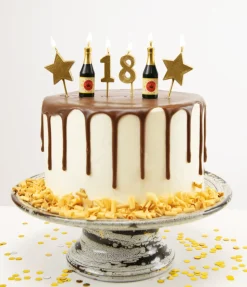 Kaarsjes 18 Jaar Champagne 17,5cm