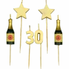 Kaarsjes 30 Jaar Champagne 17,5cm