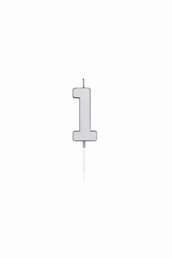 1 Kaars Zilver Metallic 4,5cm