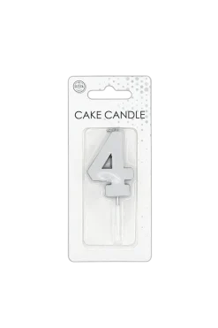 4 Kaars Zilver Metallic 4,5cm