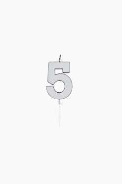 5 Kaars Zilver Metallic 4,5cm