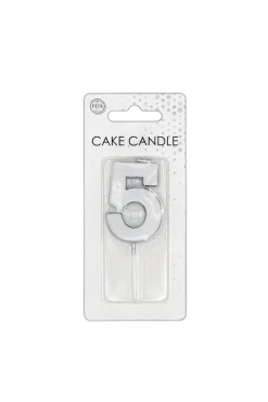 5 Kaars Zilver Metallic 4,5cm