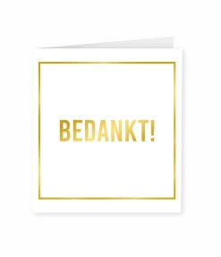 Kaart Bedankt Goud Wit 15cm