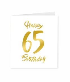 Kaart 65 Jaar Goud Wit 15cm