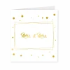 Kaart Mrs & Mrs Goud Wit 15cm