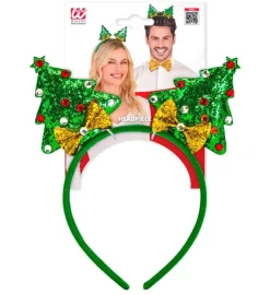 Kerstboom Haarband Groen Glitter