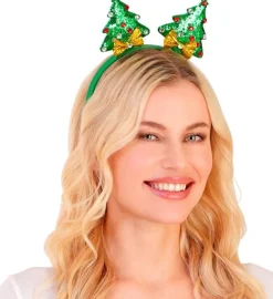 Kerstboom Haarband Groen Glitter