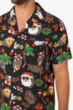 Kerst Hawaiian Blouse Merry Jinglejoy Heren