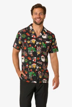 Kerst Hawaiian Blouse Merry Jinglejoy Heren