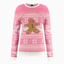 Kerst Trui Roze Gingerbread