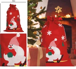 Kerstzak Sneeuwpop 85cm