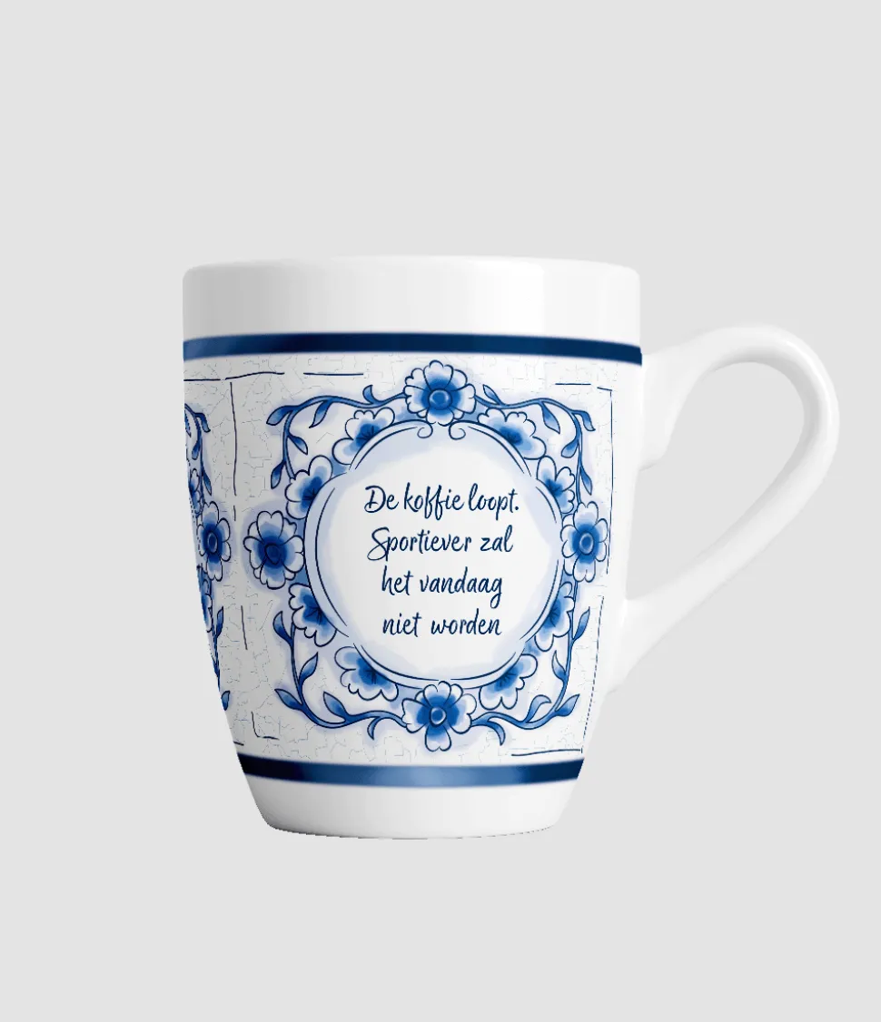 Koffie Loopt Mok Delfts Blauw