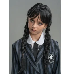 Kostuum Wednesday School Uniform Zwart/Grijs Kind