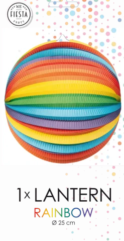 Lampion Regenboog 25cm